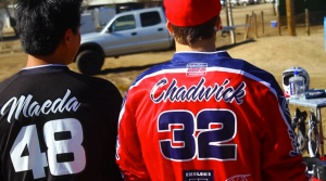 Chadwick poses next to Transworld Motocross with his personalized Troy Lee Designs Supercross jersey.